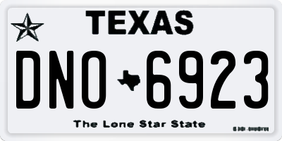 TX license plate DNO6923