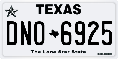 TX license plate DNO6925
