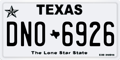 TX license plate DNO6926