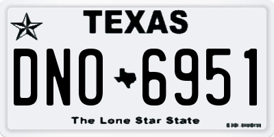 TX license plate DNO6951