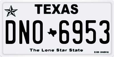 TX license plate DNO6953