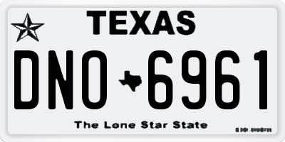 TX license plate DNO6961
