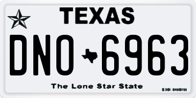 TX license plate DNO6963