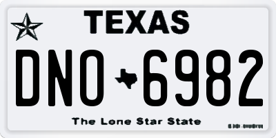 TX license plate DNO6982