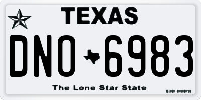 TX license plate DNO6983