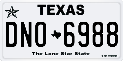TX license plate DNO6988