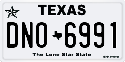 TX license plate DNO6991