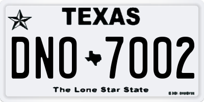 TX license plate DNO7002
