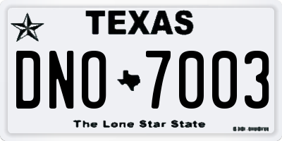 TX license plate DNO7003