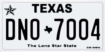 TX license plate DNO7004