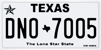 TX license plate DNO7005