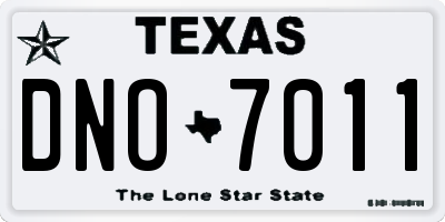 TX license plate DNO7011