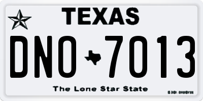 TX license plate DNO7013