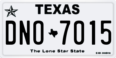 TX license plate DNO7015