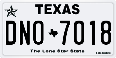 TX license plate DNO7018
