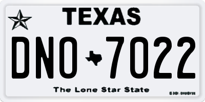 TX license plate DNO7022