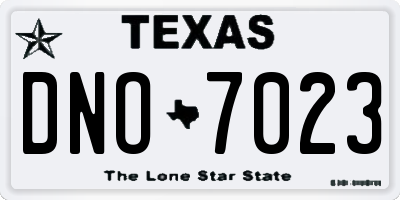TX license plate DNO7023