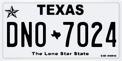 TX license plate DNO7024