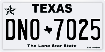 TX license plate DNO7025
