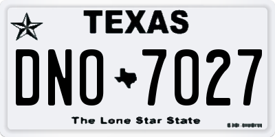 TX license plate DNO7027