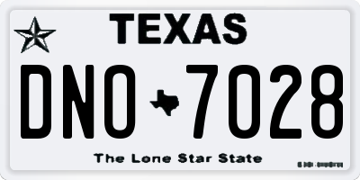 TX license plate DNO7028