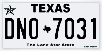 TX license plate DNO7031