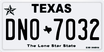 TX license plate DNO7032