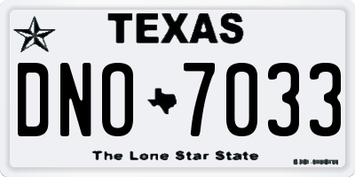 TX license plate DNO7033