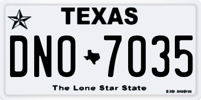 TX license plate DNO7035