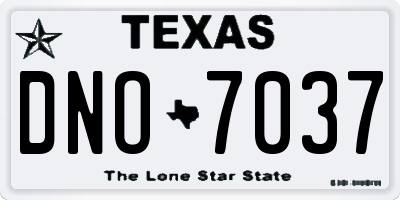 TX license plate DNO7037