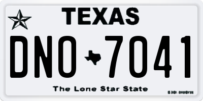 TX license plate DNO7041