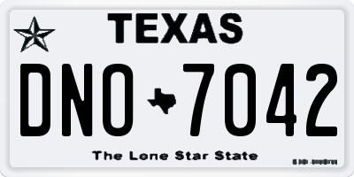 TX license plate DNO7042