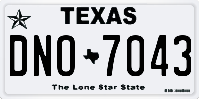TX license plate DNO7043