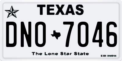 TX license plate DNO7046