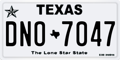 TX license plate DNO7047
