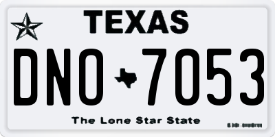 TX license plate DNO7053