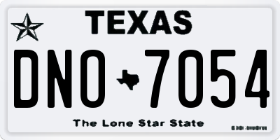 TX license plate DNO7054