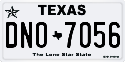 TX license plate DNO7056