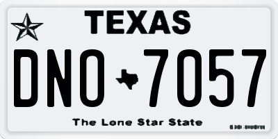 TX license plate DNO7057