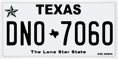 TX license plate DNO7060