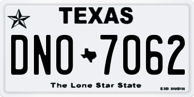 TX license plate DNO7062