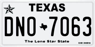 TX license plate DNO7063