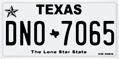TX license plate DNO7065