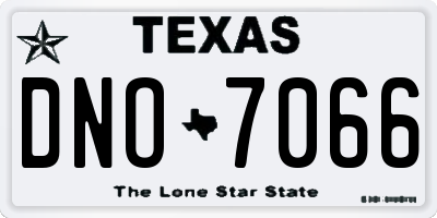 TX license plate DNO7066