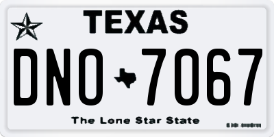 TX license plate DNO7067