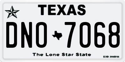 TX license plate DNO7068