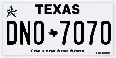 TX license plate DNO7070