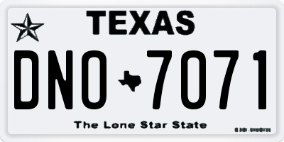 TX license plate DNO7071