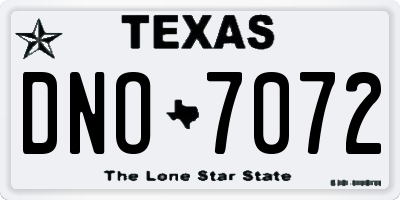 TX license plate DNO7072
