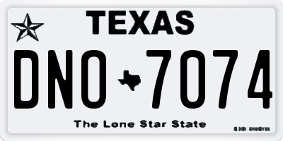 TX license plate DNO7074